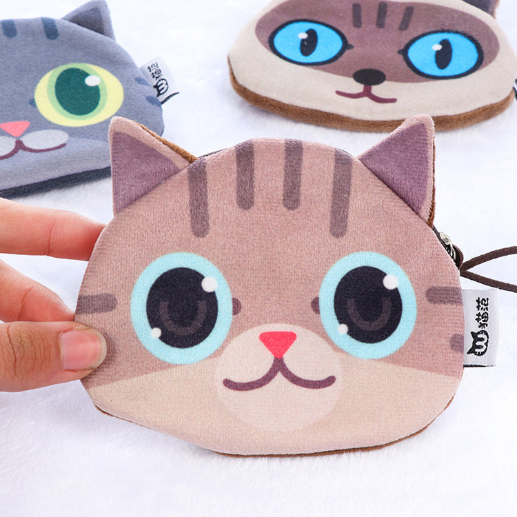 3D Cat Face Mini Coin Purse