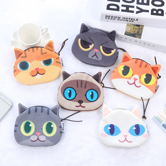 3D Cat Face Mini Coin Purse