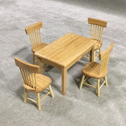 1:12 Mini Wooden Dining Set