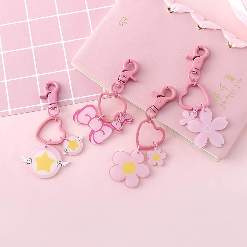 Heart & Bow Bag Charm Keychain
