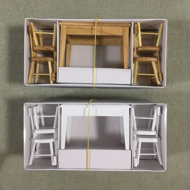 1:12 Mini Wooden Dining Set