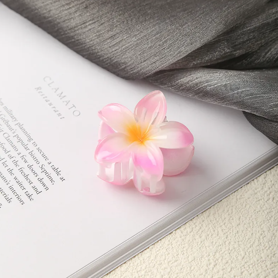 Mini Plumeria Flower Claw Clip