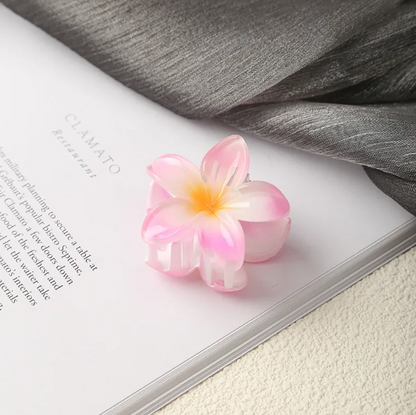 Mini Plumeria Flower Claw Clip