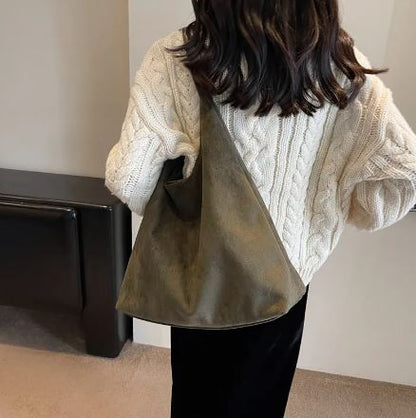 Soft Suede-Look Hobo Bag