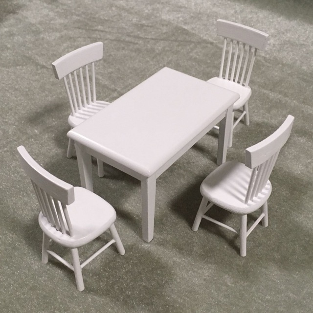 1:12 Mini Wooden Dining Set