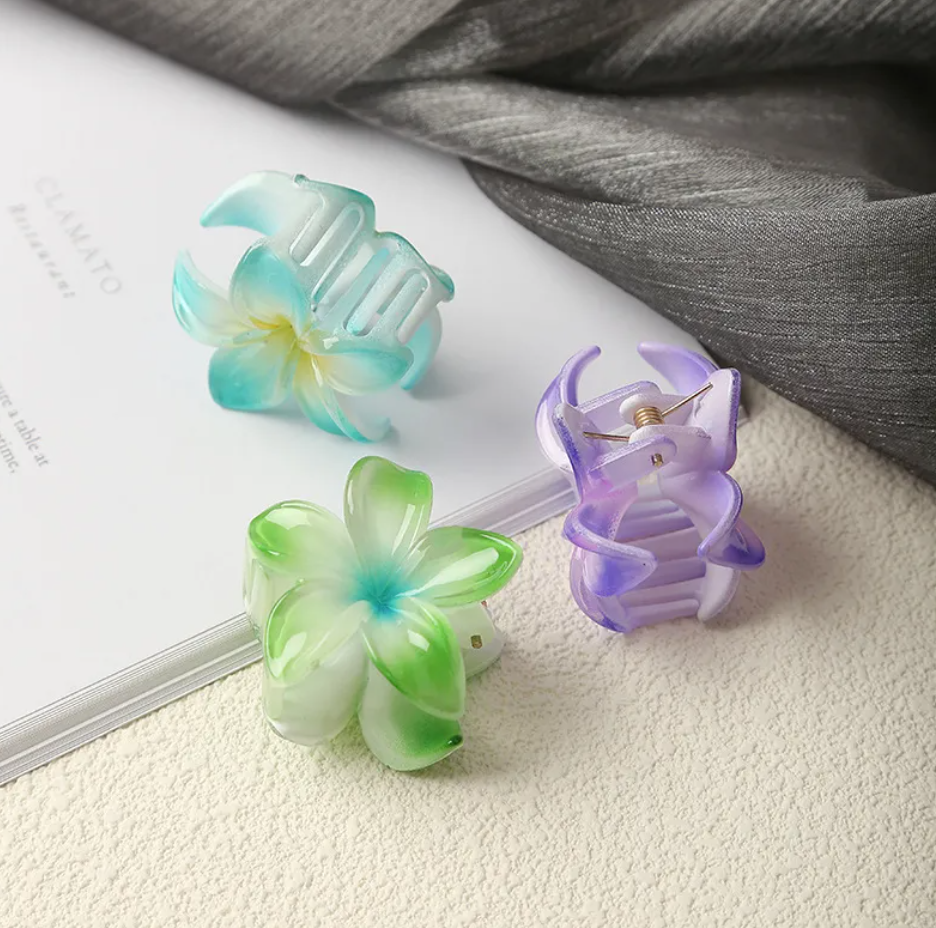 Mini Plumeria Flower Claw Clip