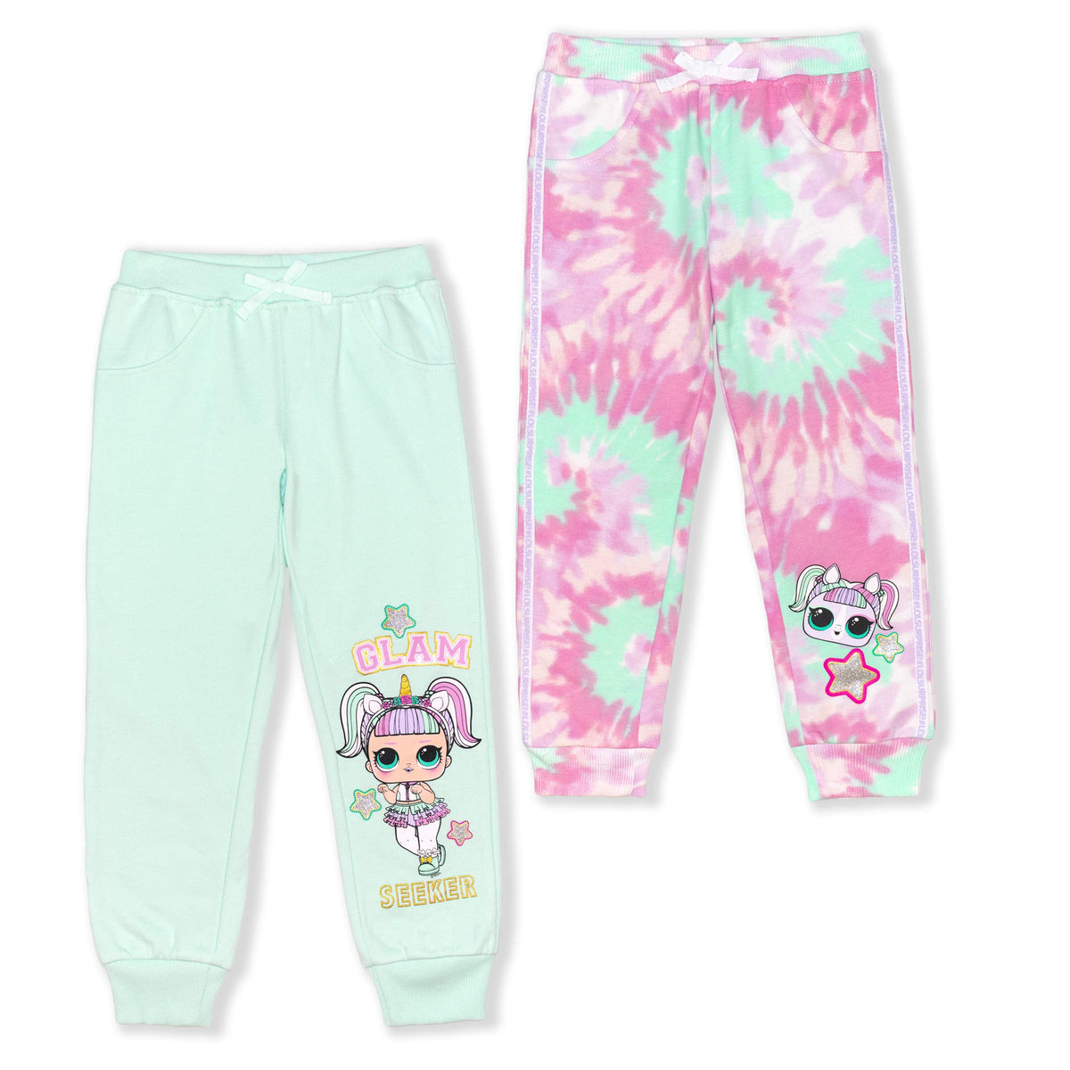 L.O.L. Surprise! Girls 2 Pack Pants for Little Kids Aqua