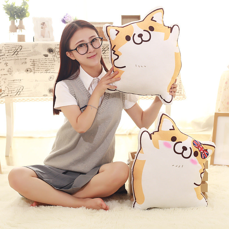 Corgi Expression Plush Pillow