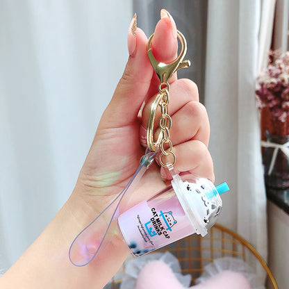 Liquid Quicksand Cat Keychain