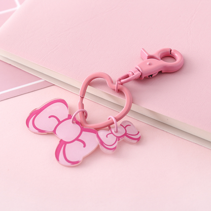 Heart & Bow Bag Charm Keychain