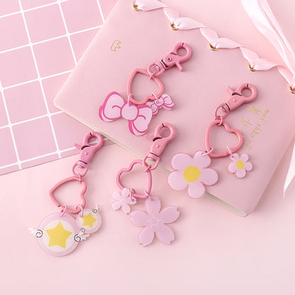Heart & Bow Bag Charm Keychain