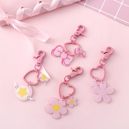 Heart & Bow Bag Charm Keychain