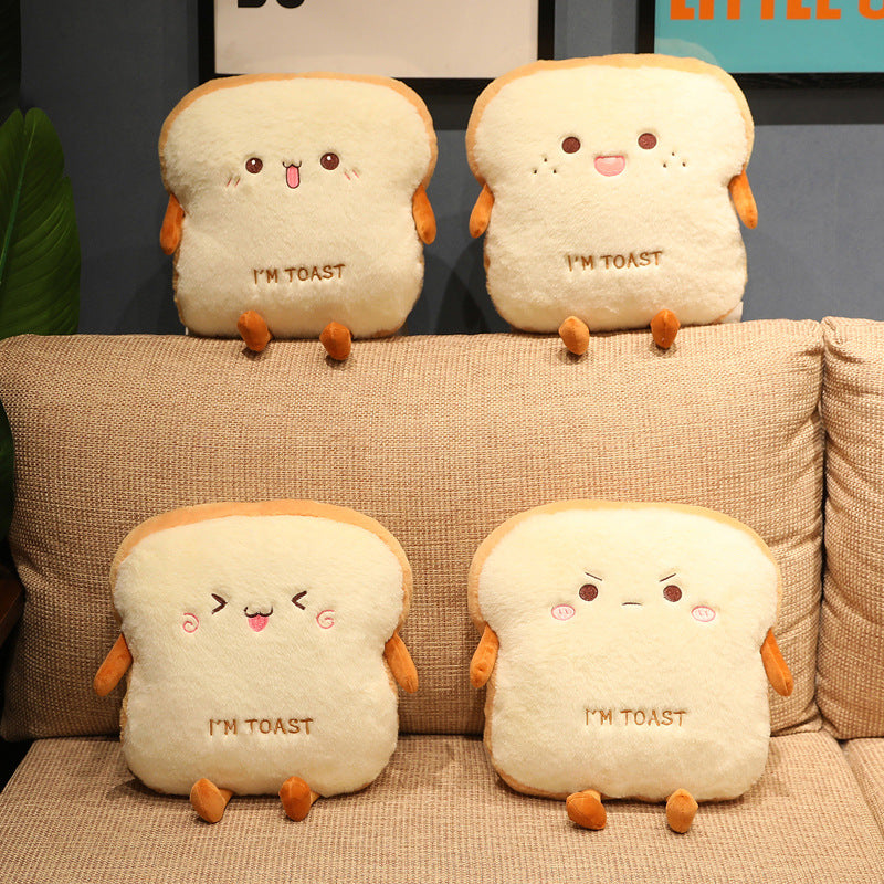 Toast Emoji Plush Pillow & Hand Warmer