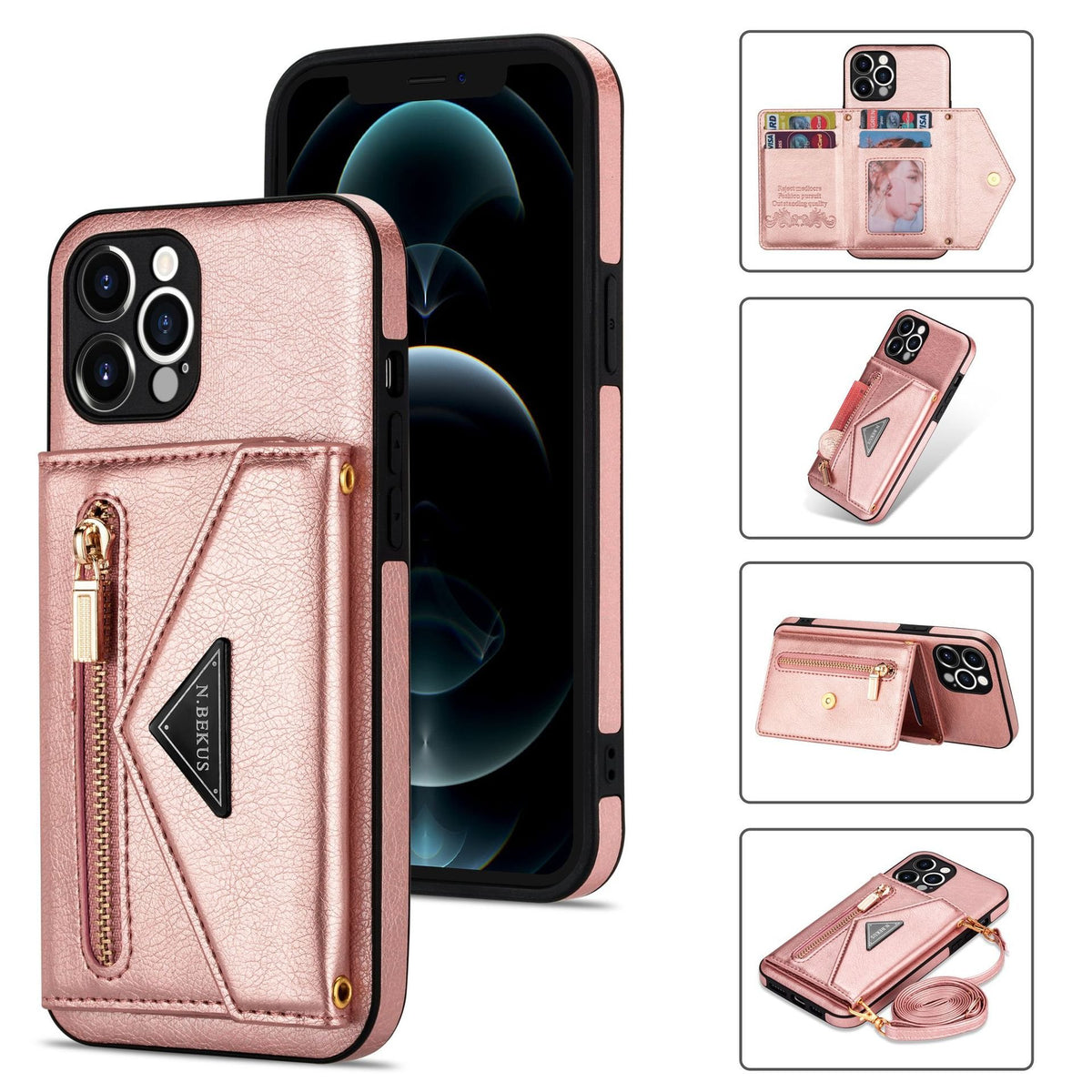 Crossbody Phone Case with Card Holder Strap