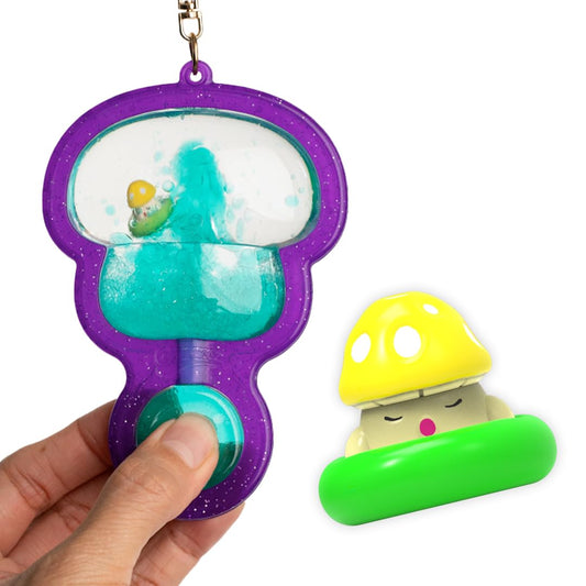 Goonameez Hand-Held Sensory Toy with Floating Characters Mesmerizing Water Mix Fidget Toy – Collect All 6 Unique Shapes for Squishy Fun Perfect Travel Toy! (Funguy)
