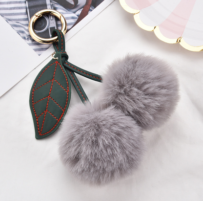 Fluffy Cherry Pom-Pom Bag Charm