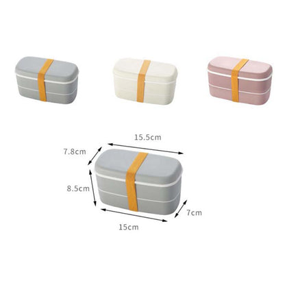 Portion-Control Double-Layer Bento Box