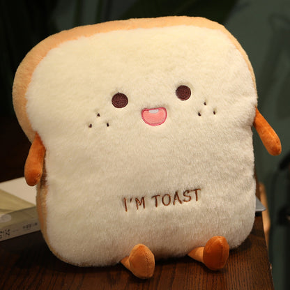Toast Emoji Plush Pillow & Hand Warmer