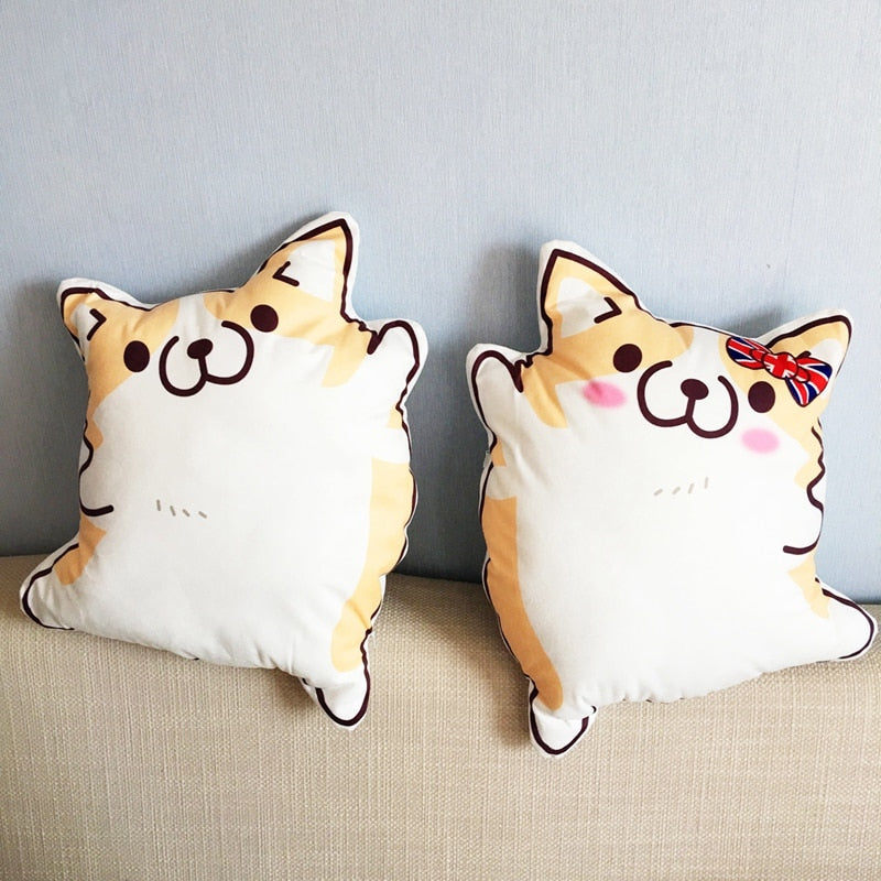 Corgi Expression Plush Pillow