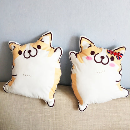 Corgi Expression Plush Pillow