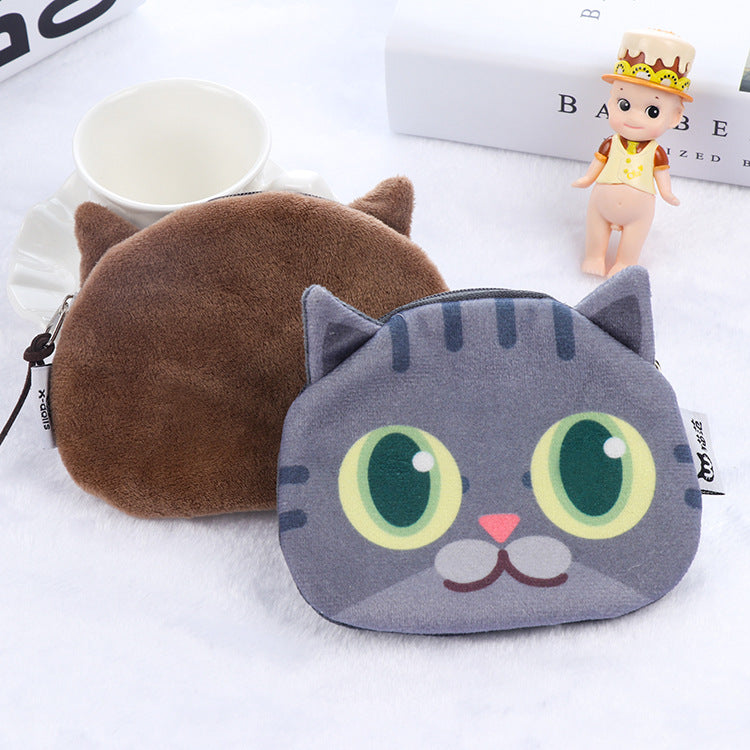 3D Cat Face Mini Coin Purse