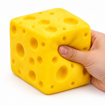 Jumbo Cheese Cube Squishy - Spring Yellow Sensory Fidget Toy
